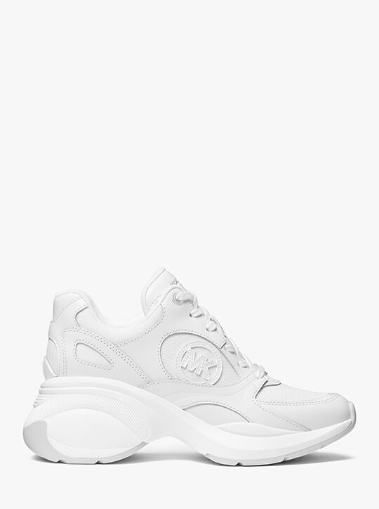 michael kors حذاء زوما الرياضي المصنوع من الجلد والشبك