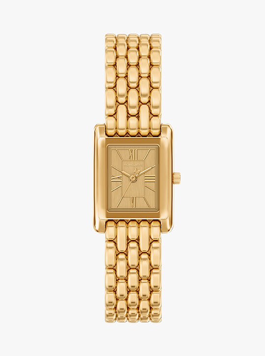 Michael Kors Essex Three-Hand Gold-Tone Stainless Steel Watch michael kors essex three hand gold tone stainless steel watch