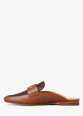 michael kors mckenzie leather and signature logo mule