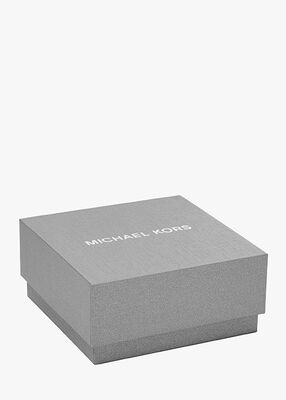 michael kors rhodium plated sterling silver pav  logo slider bracelet