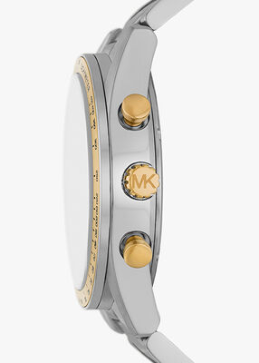 michael kors oversized accelerator two tone watch
