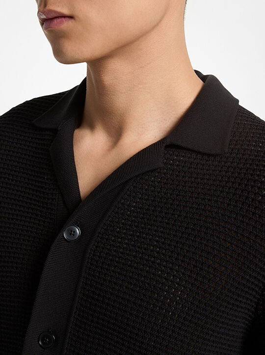 michael kors open knit cotton shirt
