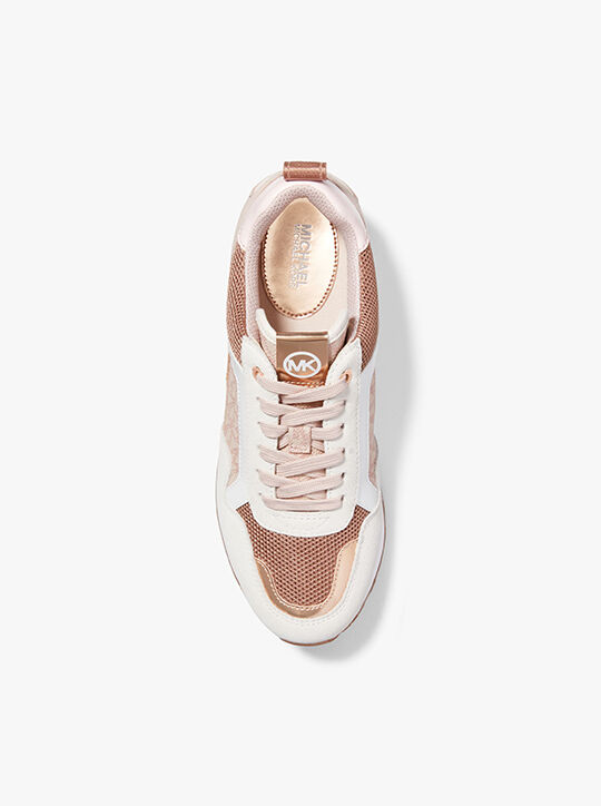 michael kors wilma suede and logo trainer