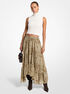 michael kors floral print georgette high low skirt