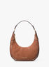 Preston Small Suede Crescent Shoulder Bag michael kors preston small suede crescent shoulder bag