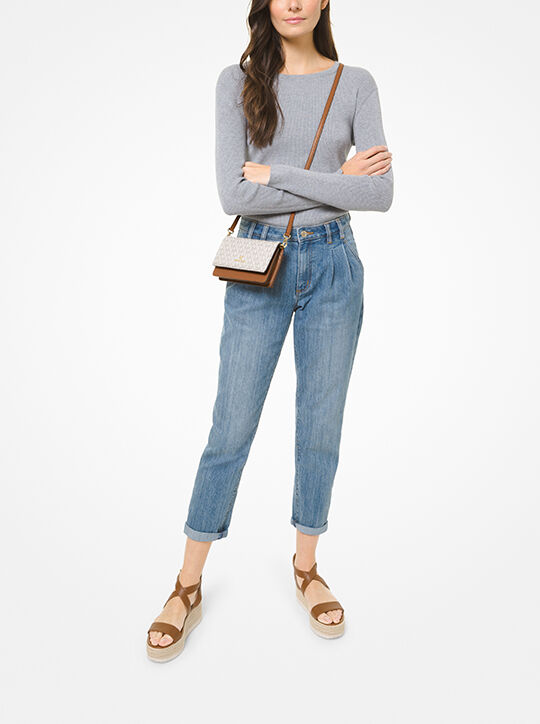 michael kors jet set small logo smartphone convertible crossbody bag