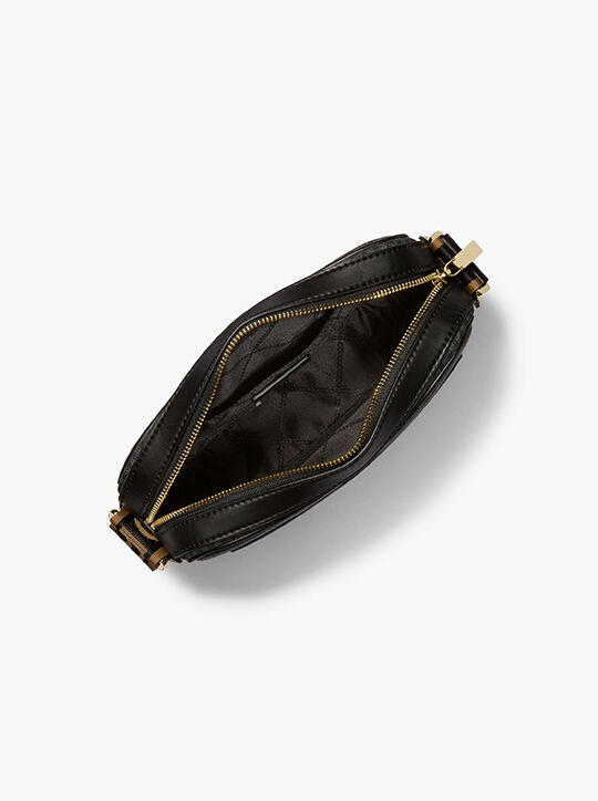 michael kors maeve large logo and faux leather crossbody bag