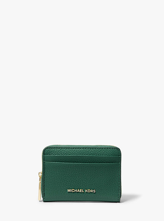 Jet Set Small Pebbled Leather Zip-Around Card Case michael kors jet set small pebbled leather zip around card case