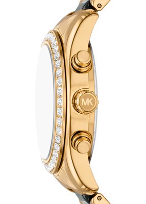 michael kors lexington pav  gold tone and ceramic watch