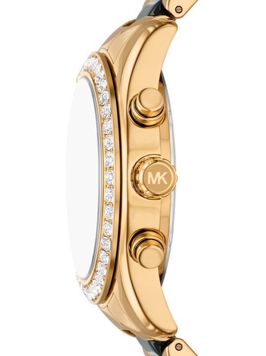 michael kors lexington pav  gold tone and ceramic watch