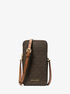 michael kors jet set small signature logo smartphone crossbody bag