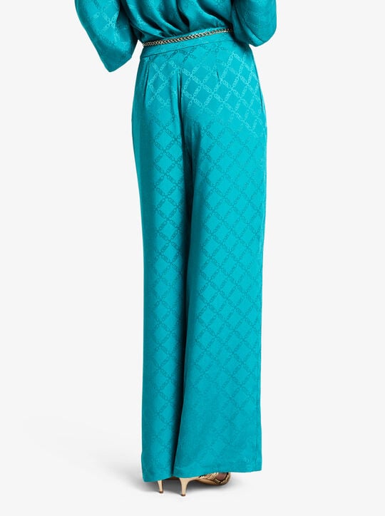 michael kors empire diamond jacquard wide leg pleated trousers