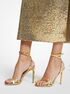 Chrissy Metallic Python Embossed Leather Sandal michael kors chrissy metallic python embossed leather sandal