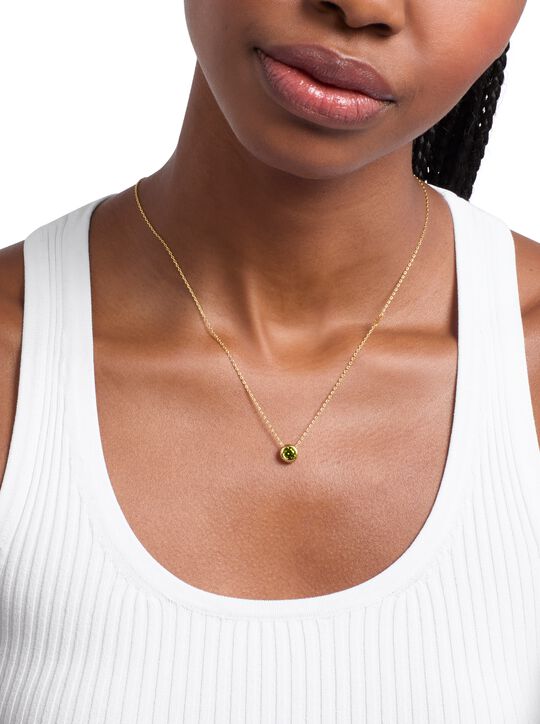 Round Stone Pendant Necklace michael kors round stone pendant necklace