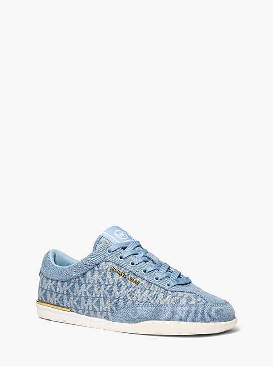 Nolan Signature Logo Print Denim Sneaker michael kors nolan signature logo print denim sneaker