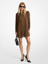 michael kors pleated cheetah print georgette dress