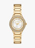 michael kors sylvia three hand gold tone watch