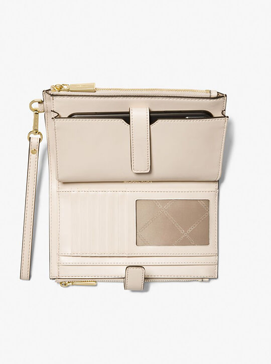 Jet Set Large Metallic Signature Logo Smartphone Wristlet michael kors jet set large metallic signature logo smartphone wristlet