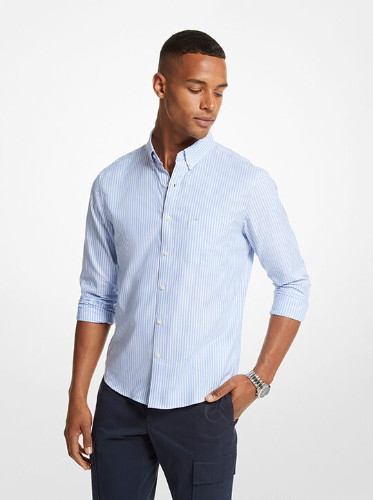 قميص قطن مرن مخطط michael kors قميص قطن مرن مخطط