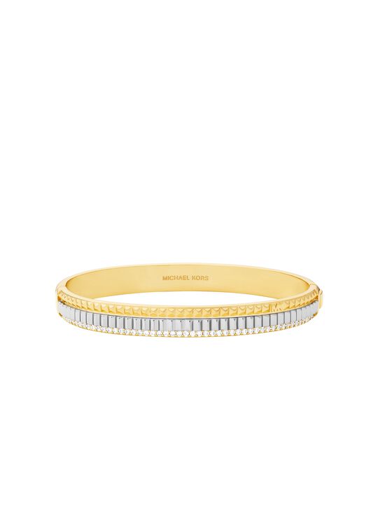 michael kors pav  two tone fluted bangle