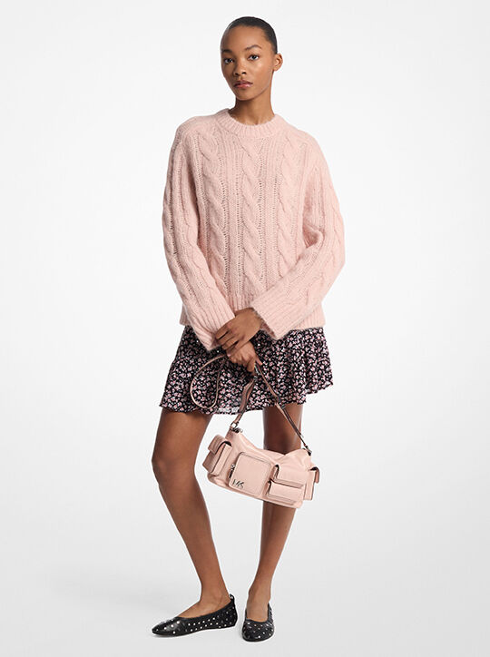 Studded Floral Print Georgette Tiered Skirt michael kors studded floral print georgette tiered skirt