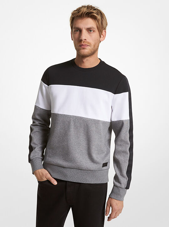 Color Block Striped Stretch Cotton Sweatshirt michael kors color block striped stretch cotton sweatshirt