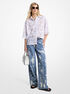 Hand-Splattered Bleach Denim Wide-Leg Jean michael kors hand splattered bleach denim wide leg jean
