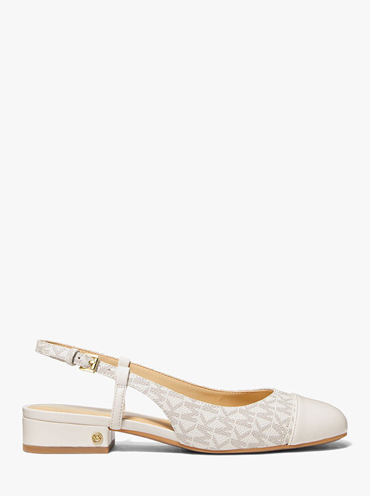 michael kors perla flex signature logo slingback flat