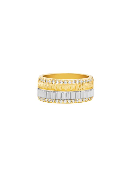Pavé Two-Tone Fluted Ring michael kors pav two tone fluted ring