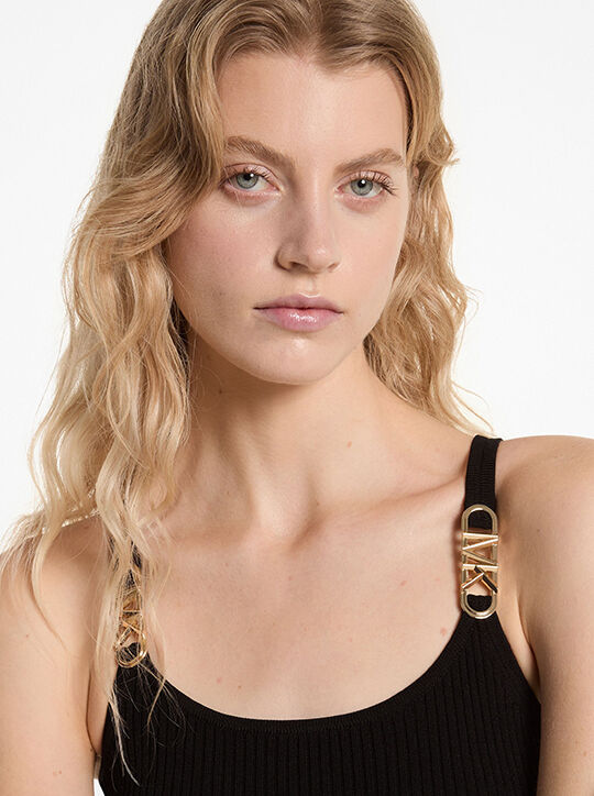 Ribbed Stretch Knit Midi Tank Dress michael kors ribbed stretch knit midi tank dress