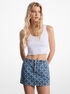 michael kors empire diamond print denim skirt