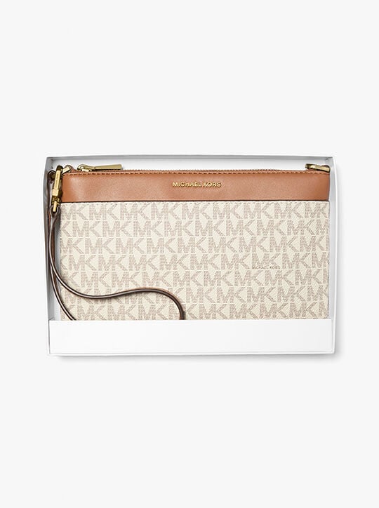 حقيبة معصم جيت سيت متوسطة الحجم بشعار الماركة michael kors حقيبة معصم جيت سيت متوسطة الحجم بشعار الماركة