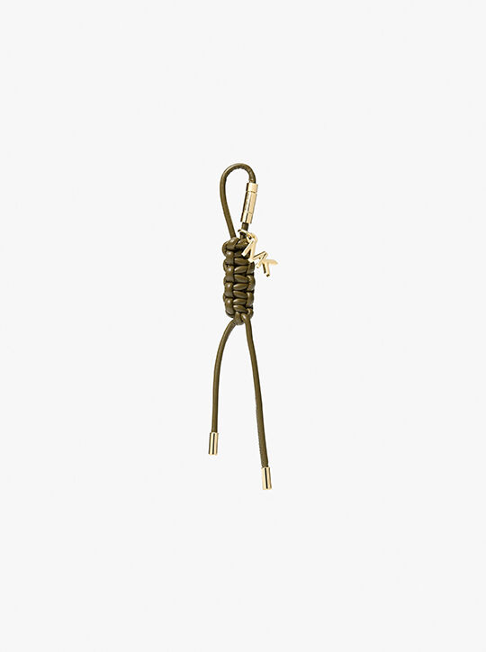 michael kors gold tone and braided cord bag charm