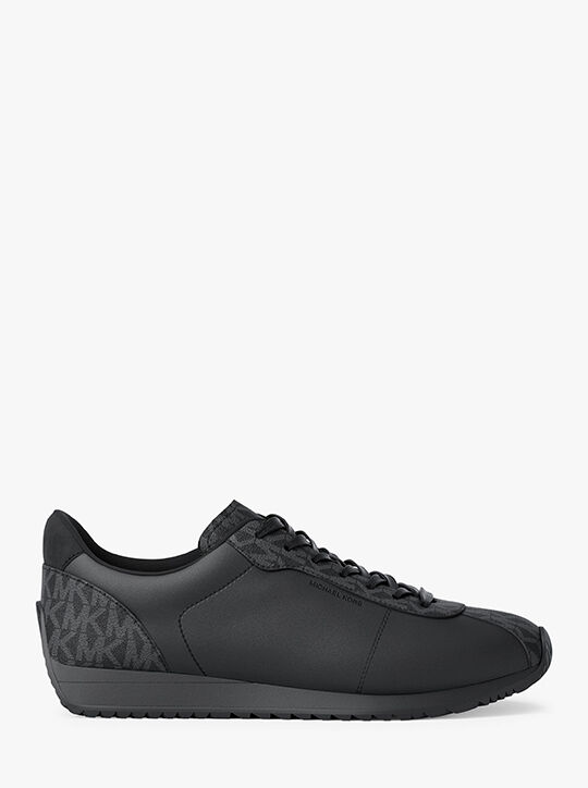 Rhodes Signature Logo and Leather Trainer michael kors rhodes signature logo and leather trainer