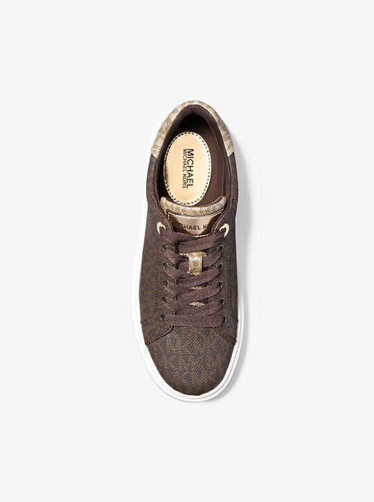 Romey Metallic Two-Tone Signature Logo Platform Sneaker michael kors romey metallic two tone signature logo platform sneaker
