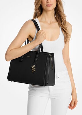 michael kors laila medium leather tote bag