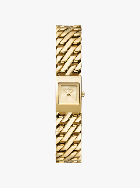 michael kors mini darrington gold tone chain link watch