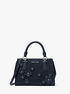 michael kors marilyn small floral embellished satchel