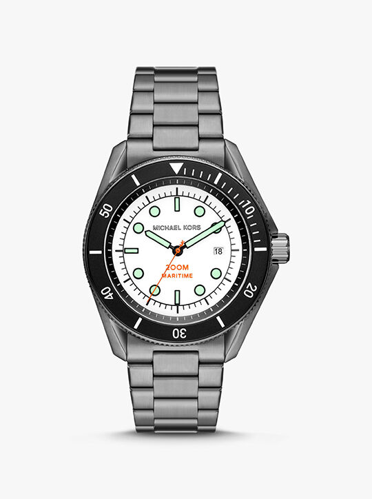 Oversized Maritime Gunmetal Watch michael kors oversized maritime gunmetal watch