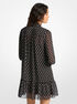 Polka Dot Print Georgette Tie-Neck Dress michael kors polka dot print georgette tie neck dress