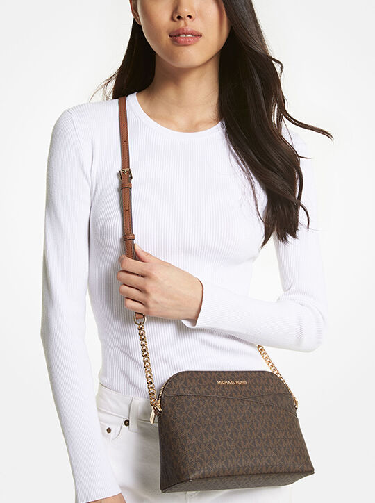 michael kors jet set travel medium logo dome crossbody bag