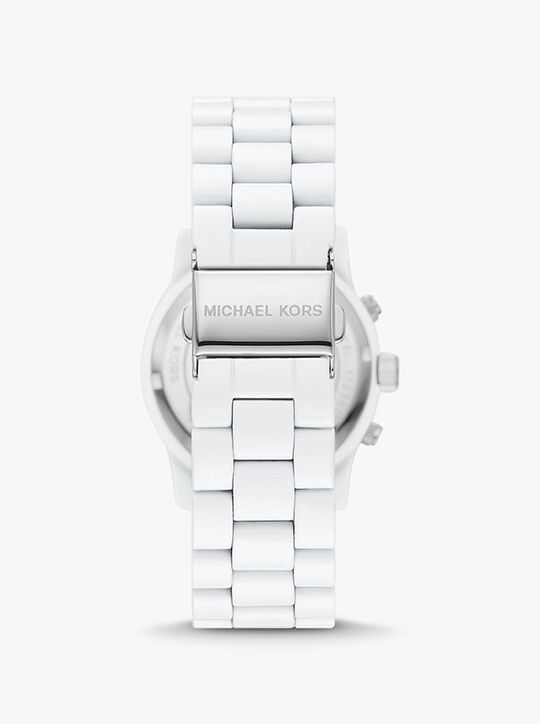 Slim Runway White-Tone Watch michael kors slim runway white tone watch