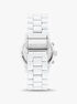 Slim Runway White-Tone Watch michael kors slim runway white tone watch
