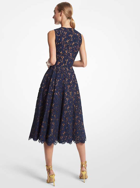 michael kors cotton blend floral lace dance dress
