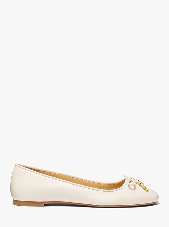michael kors nori leather ballet flat