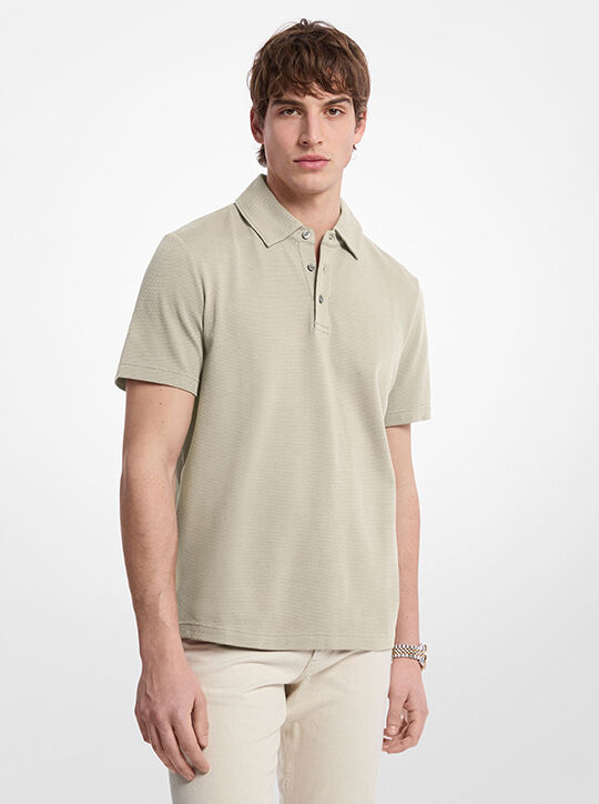 Bubble Knit Stretch Cotton Polo Shirt michael kors bubble knit stretch cotton polo shirt