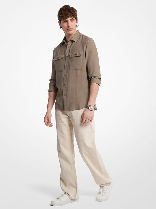 michael kors classic fit woven shirt