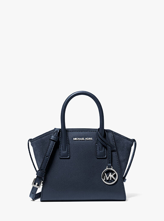 Avril Extra-Small Leather Satchel, NAVY | Michael Kors KWT