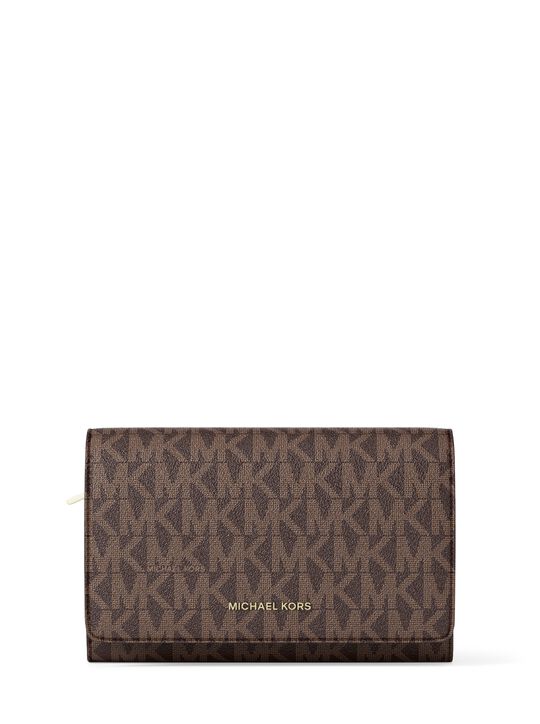 michael kors jet set large signature logo wallet