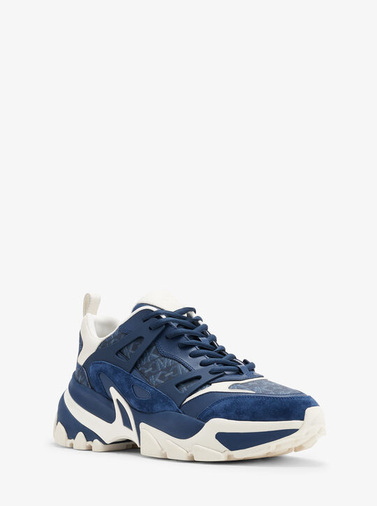 Nick Empire Signature Logo and Leather Trainer michael kors nick empire signature logo and leather trainer